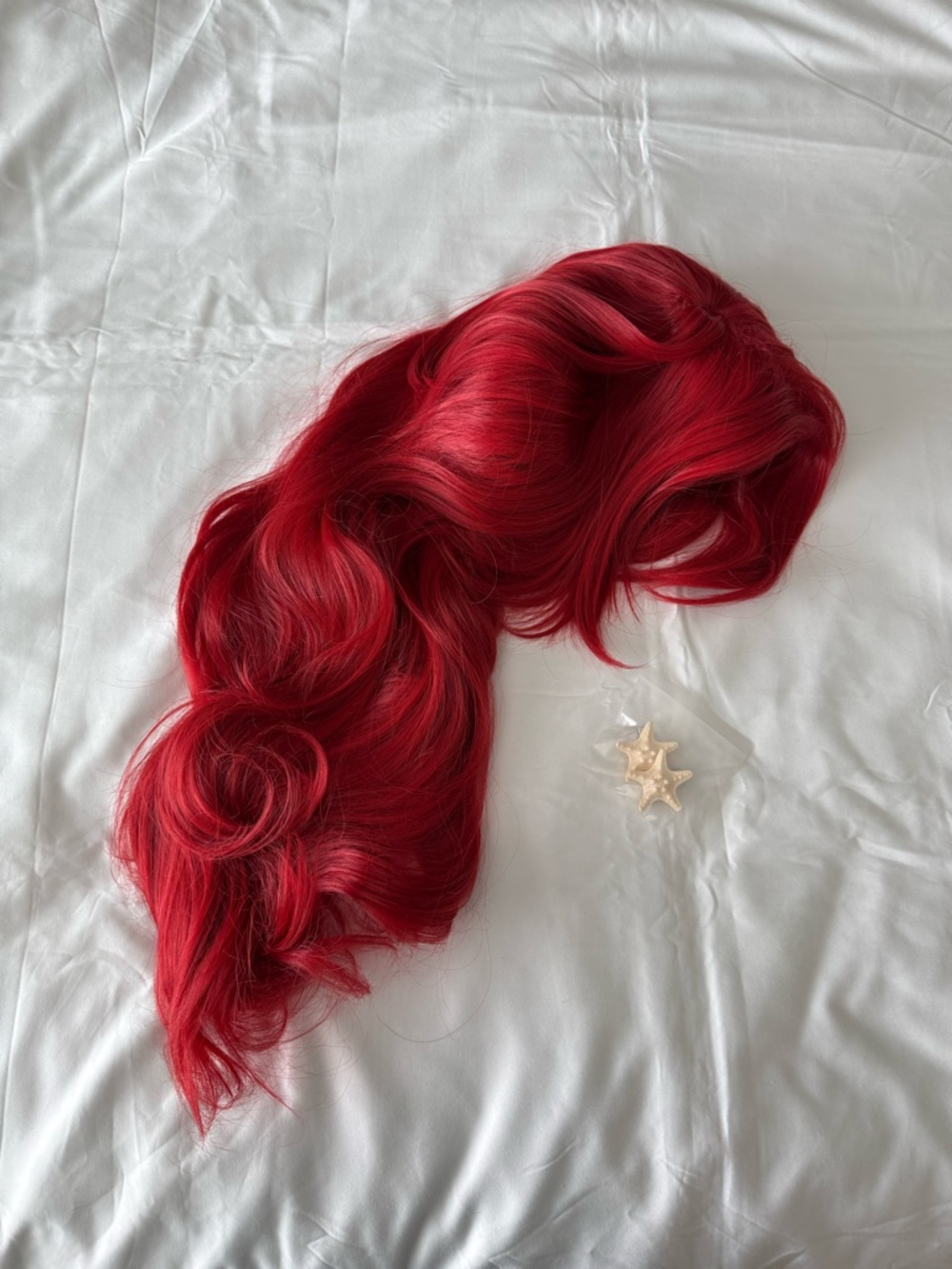 Long Red Mermaid Costume Wig